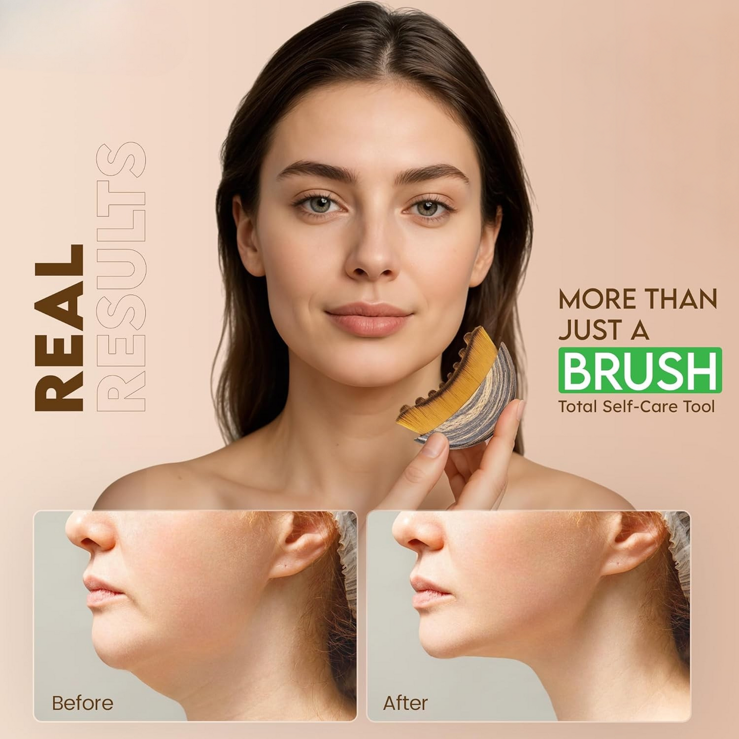Lymphatic Contour Face Brush – Natural De-Puffing & Jawline Sculpting Tool
